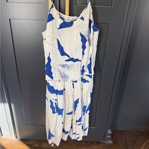 Diane Von Furstenberg Blue and Cream Maxi Dress